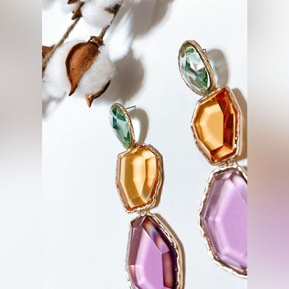 Crystal drop earrings N237 - Picture 4 of 5